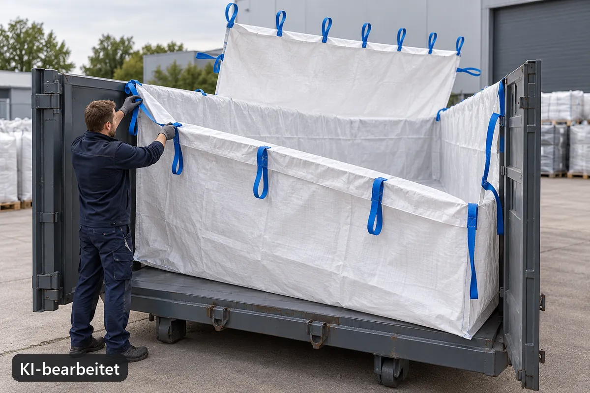 Containerbag BB750 im Einsatz, KI-bearbeitetes Anwendungsbild