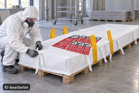Plattenbag BBA320, 320 × 125 × 30 cm, im Einsatz (KI-bearbeitetes Bild)