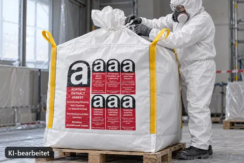 Big Bag BBA90, 90 × 90 × 110 cm, im Einsatz (KI-bearbeitetes Bild)