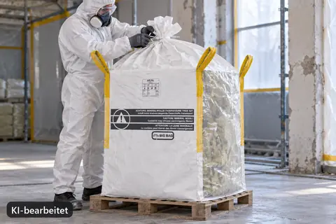 Big Bag BBM90T, 90 × 90 × 110 cm, im Einsatz (KI-bearbeitetes Bild)