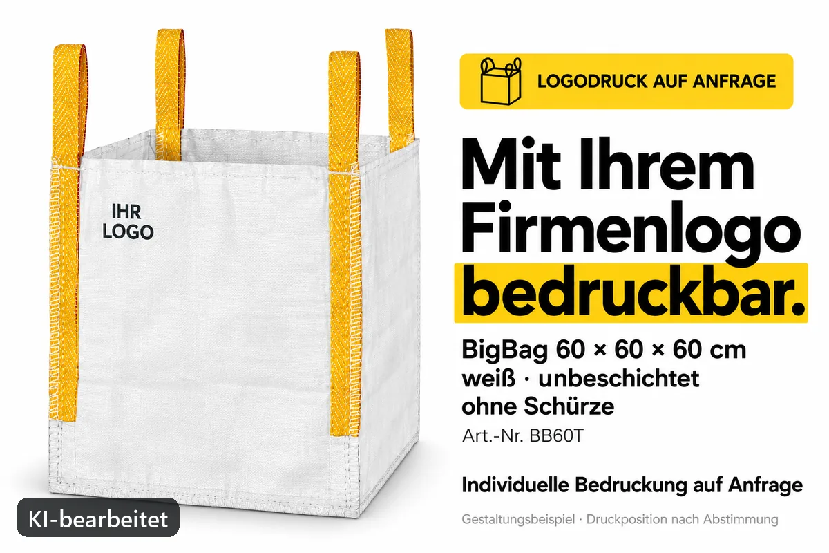 Big bag BB60T printed with a company logo, AI-edited design example