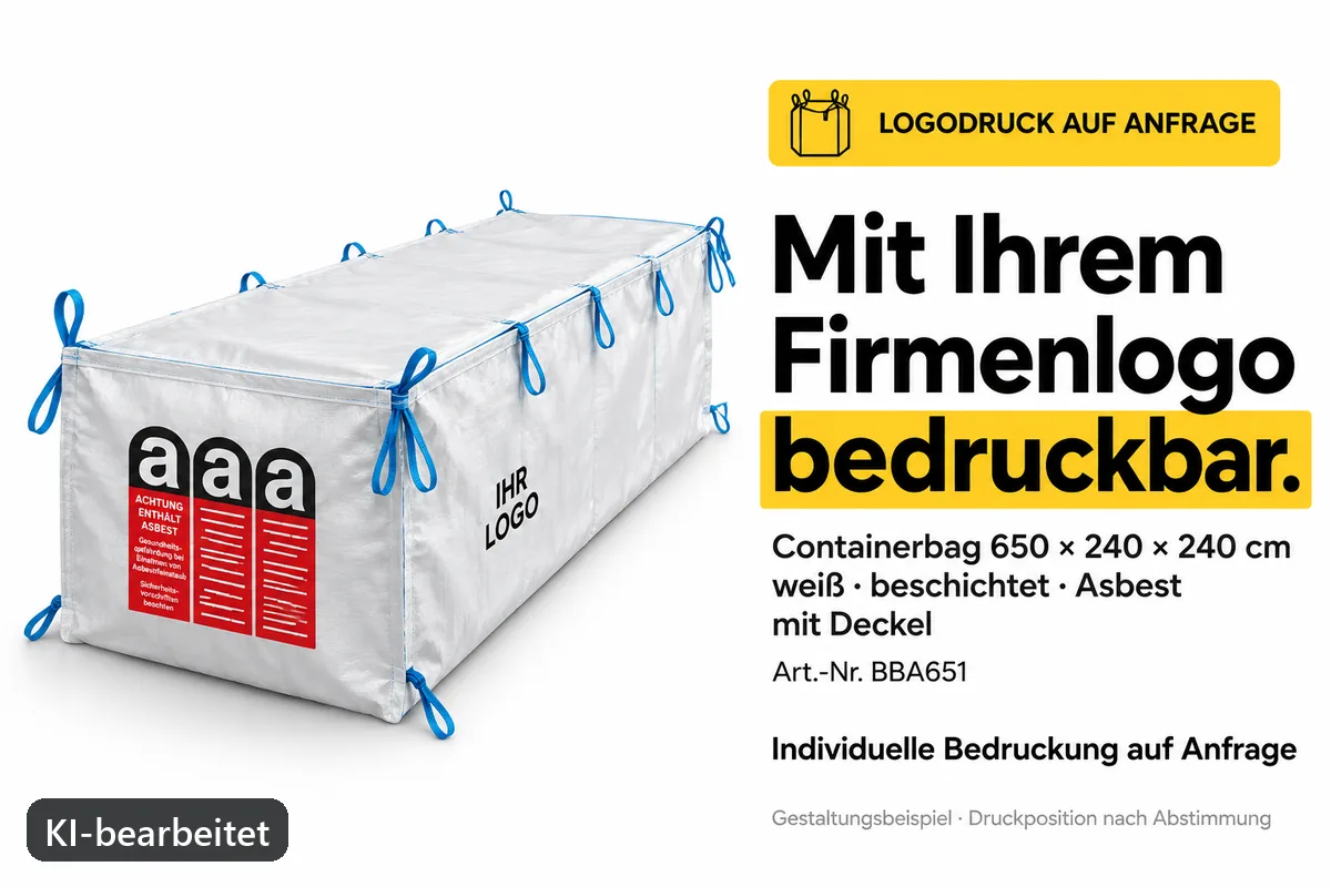 Container bag BBA651 printed with a company logo, AI-edited design example