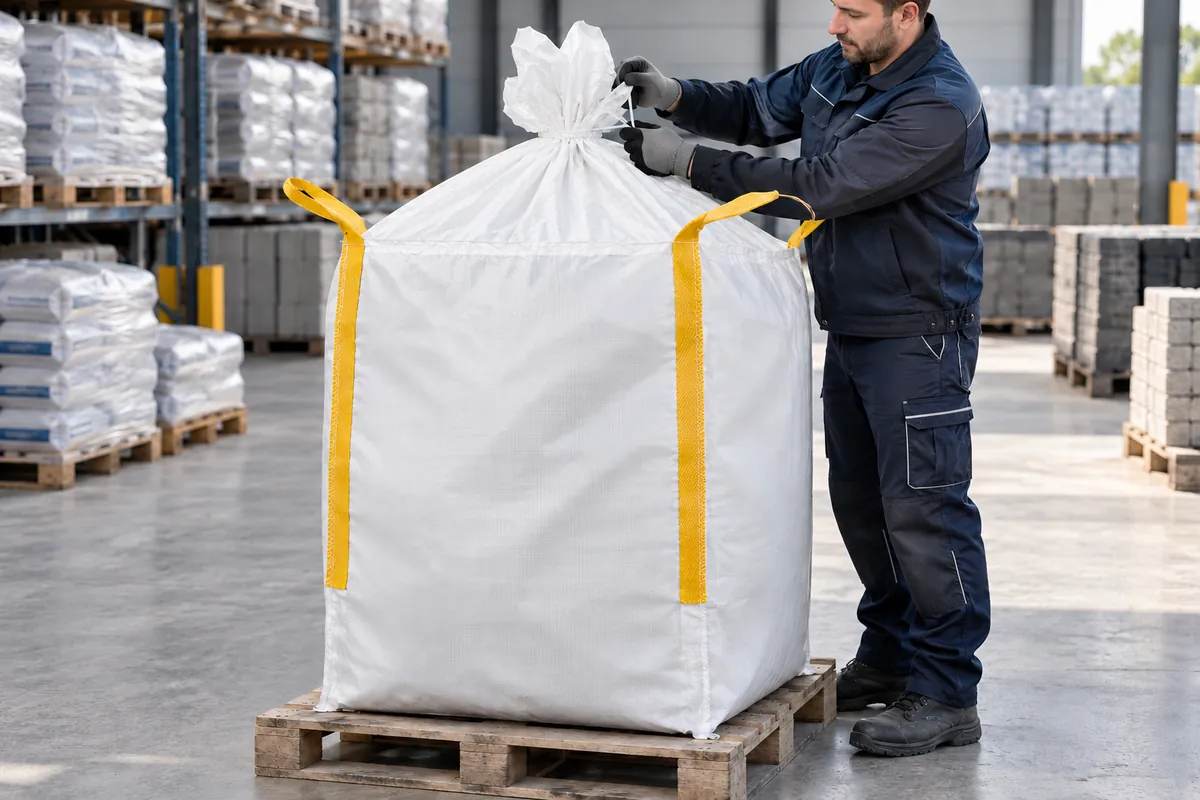 Big bag BB90 in gebruik, met AI bewerkte toepassingsafbeelding