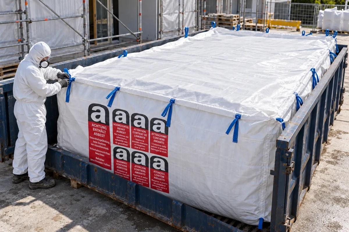 Containerzak BBA650 in gebruik, met AI bewerkte toepassingsafbeelding