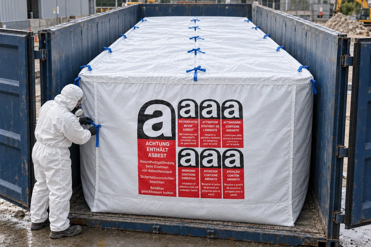 Big bag para contenedor BBA651 en uso, imagen de uso editada con IA