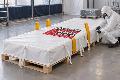 Platenzak BBA321, 320 × 125 × 45 cm, in gebruik (met AI bewerkte afbeelding)