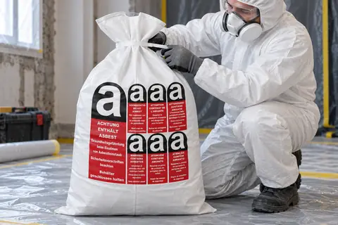 Platte PP-zak PPFBA70L, 70 × 110 cm, in gebruik (met AI bewerkte afbeelding)