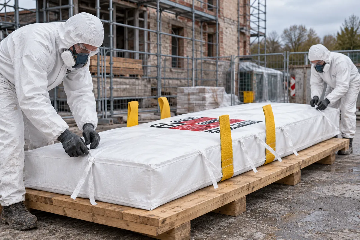 Twee specialisten sluiten een lange, platte platenzak (met AI bewerkte afbeelding)