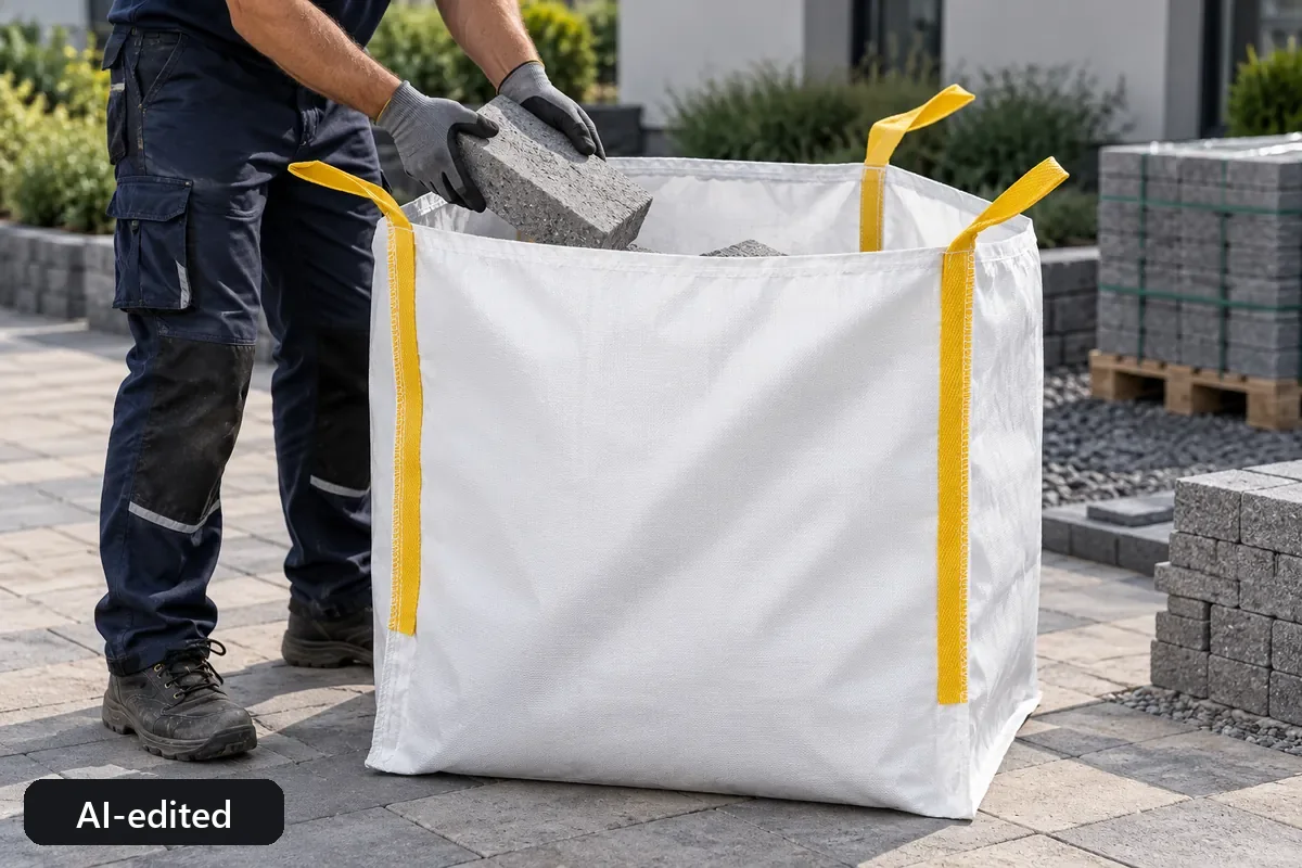 Big bag BB90T in use, AI-edited application image