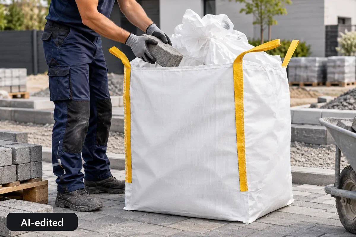 Big bag BB90U in use, AI-edited application image