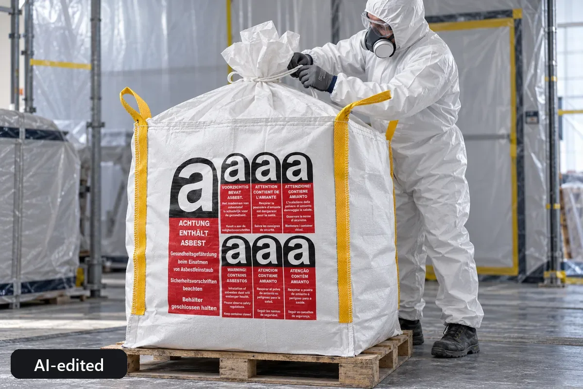 Big bag BBA90PE in use, AI-edited application image