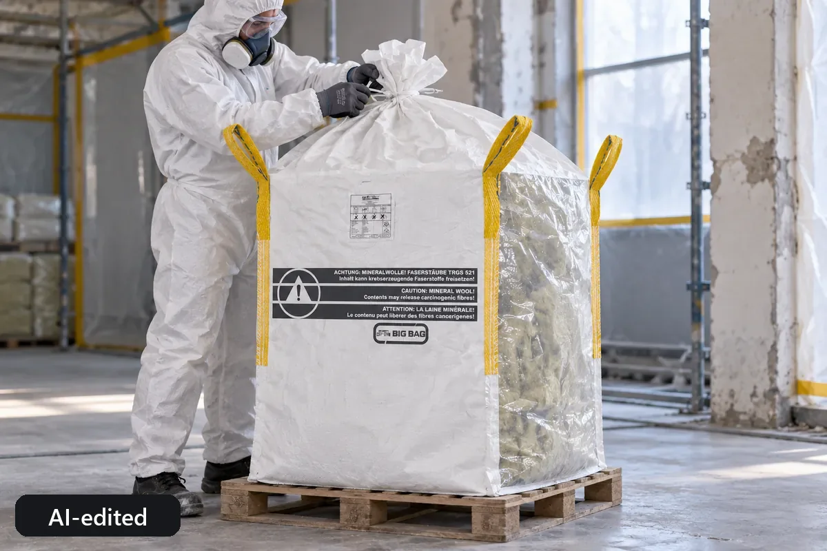Big bag BBM90T in use, AI-edited application image
