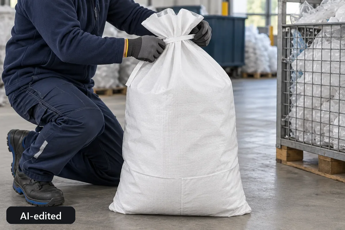 PP flat bag PPFB70PE in use, AI-edited application image