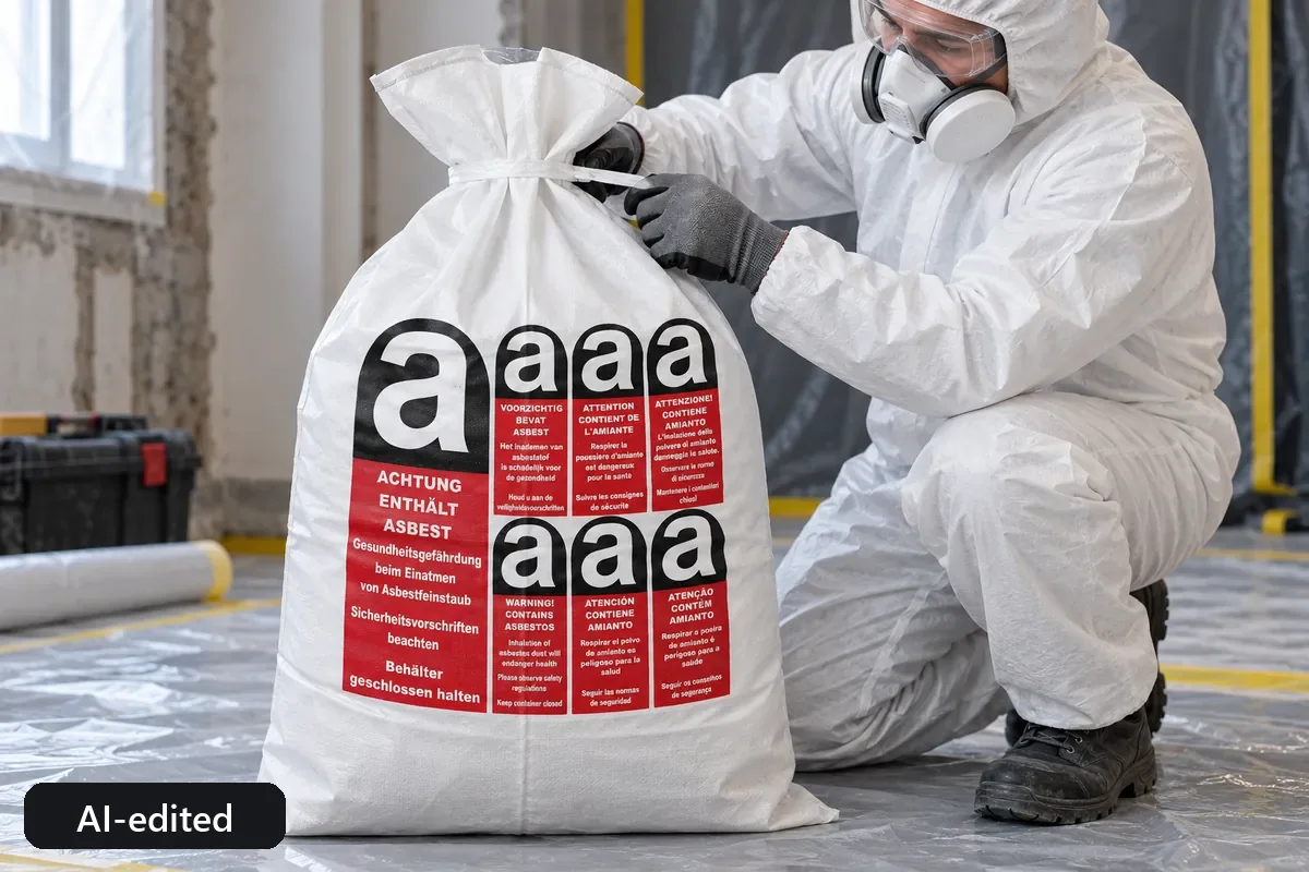 PP flat bag PPFBA70L in use, AI-edited application image