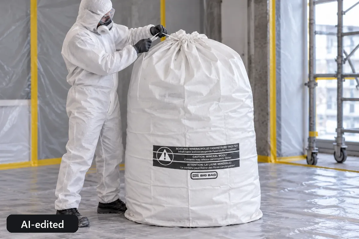PP flat bag PPFBM140U in use, AI-edited application image