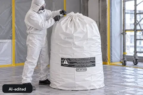 PP flat bag PPFBM140U, 140 × 220 cm, in use (AI-edited image)