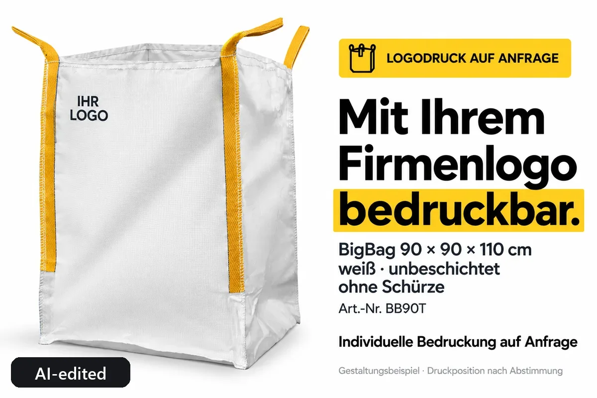Big bag BB90T printed with a company logo, AI-edited design example