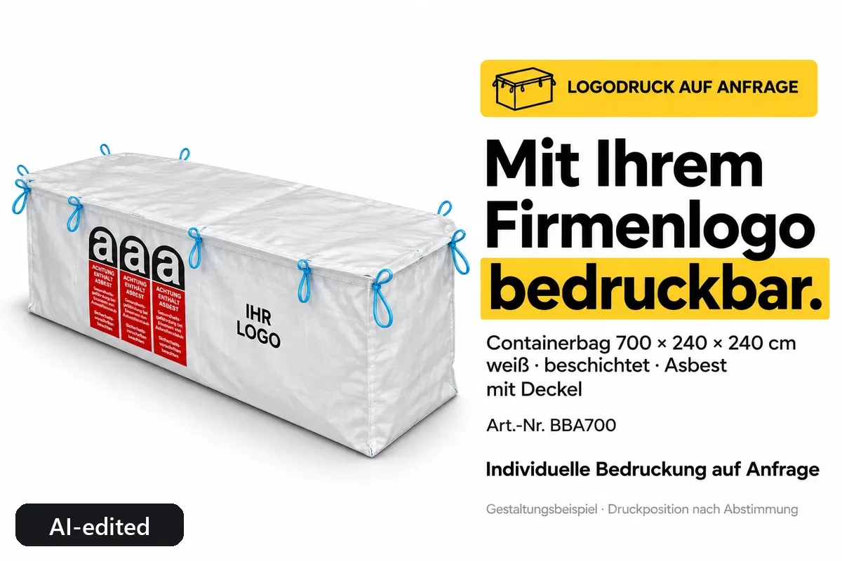 Container bag BBA700 printed with a company logo, AI-edited design example