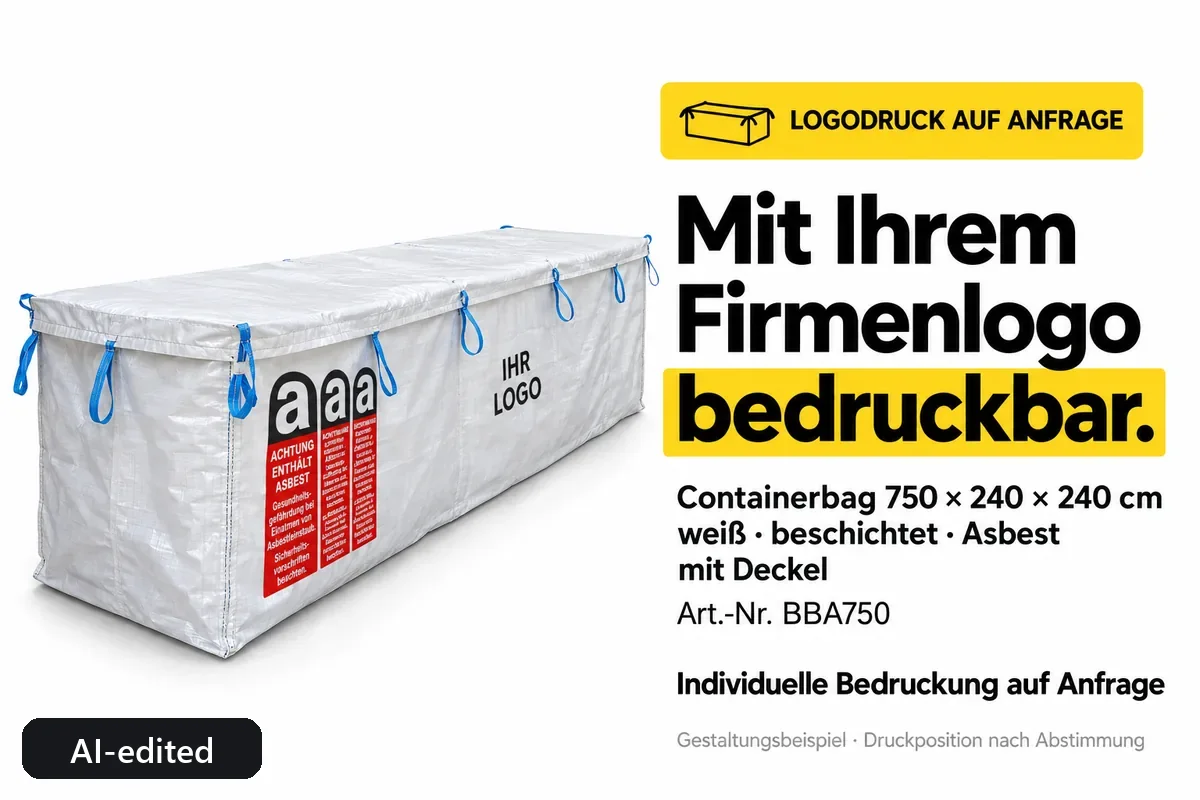 Container bag BBA750 printed with a company logo, AI-edited design example