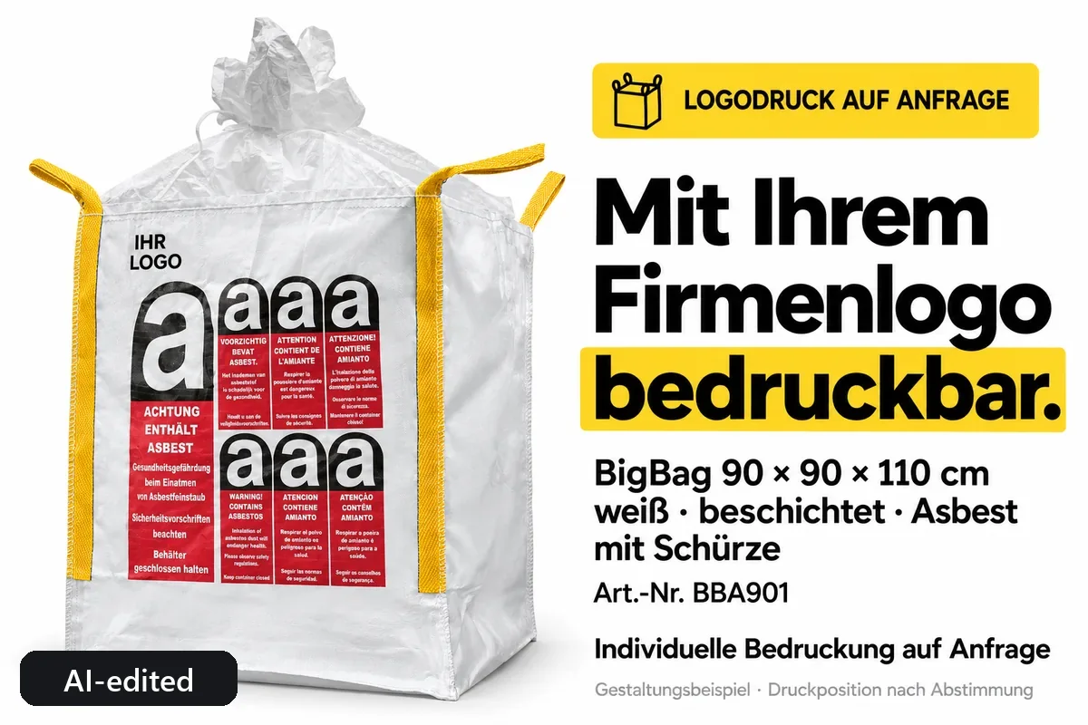 Big bag BBA901 printed with a company logo, AI-edited design example