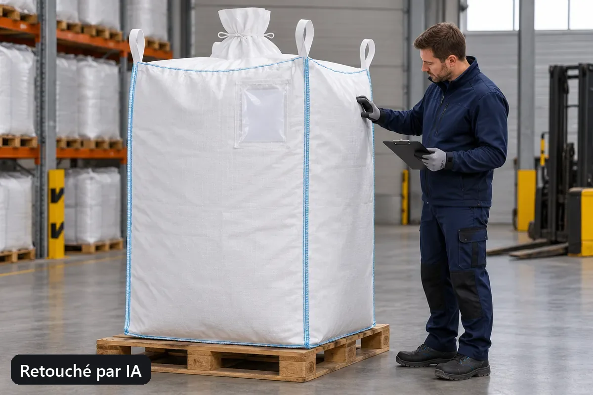 Big bag spécial BBS002 en utilisation, image d’utilisation retouchée par IA
