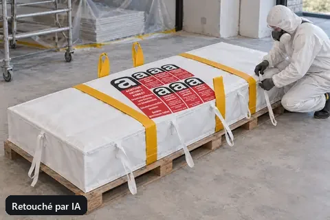 Sac pour plaques BBA260, 260 × 125 × 30 cm, en utilisation (image retouchée par IA)