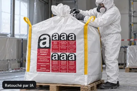 Big bag BBA90, 90 × 90 × 110 cm, en utilisation (image retouchée par IA)