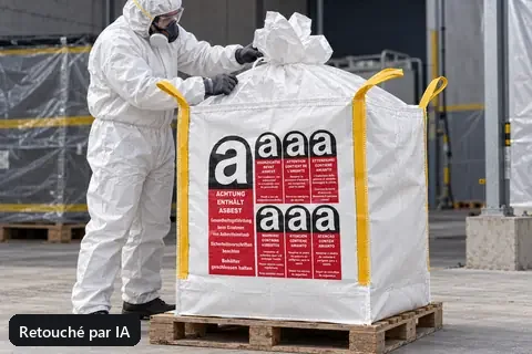 Big bag BBA901, 90 × 90 × 110 cm, en utilisation (image retouchée par IA)